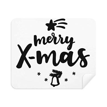 Imagem de DIYthinker Limpador de tela Merry X-Mas Christmas com citação de pano de limpeza de tela, 2 peças, tecido de camurça