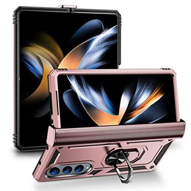 Imagem de Capa rígida de proteção para Samsung Galaxy Z Fold4 5G Fold 4 Zfold4 Acessórios de telefone para capas Samsung Z Fold4, ouro rosa, para Samsung Z Fold 4