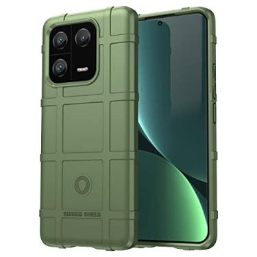Imagem de Caso de volta Capa de silicone resistente à prova de choque para Xiaomi 13 Pro, capa protetora com forro fosco Capa protetora (Color : Army Green)