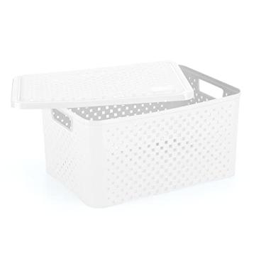 Imagem de Caixa Quadriculada, 16L, Branca, Dasplast