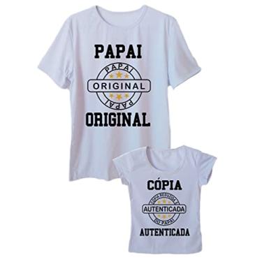 Imagem de Camiseta Adulta Masculina e Infantil Feminina Tal Pai Tal Filha Cópia (Branco, Adulto M - Infantil 6)