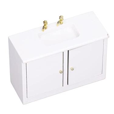 Imagem de Armário de pia em miniatura, mini armário de pia, simulação de modelo, cena de vida, fino acabamento, materiais de bétula delicados e vívidos para decoração de casa