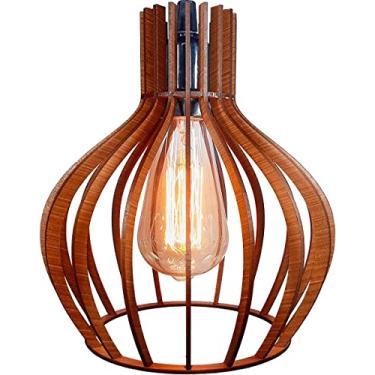 Imagem de Luminária Lustre Pendente Vazada Bico 22cm Moderna MDF