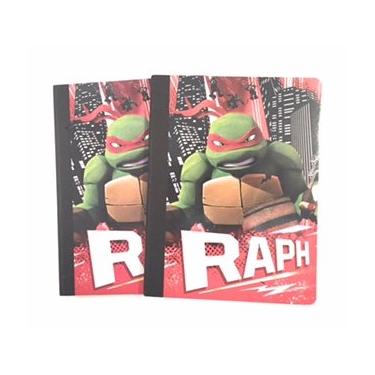 Imagem de Caderno de redação encadernada Tartarugas Ninja Raphael "Raph" TMNT Teenage Mutant Ninja - Pacote com 2