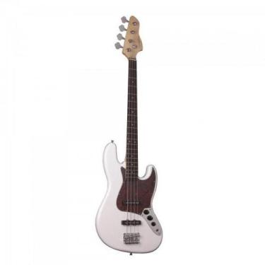 Imagem de Contrabaixo Giannini Elétrico Jazz Bass 4 Cordas Gb 100 Branco/ Turtle