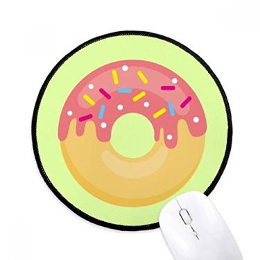 Imagem de Mouse pad rosa rosquinha sobremesa doce mesa escritório tapete redondo para computador