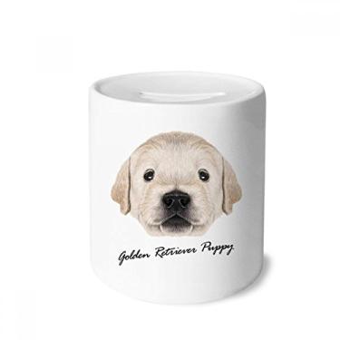Imagem de DIYthinker Caixa de cerâmica treinada Golden Retriever para cachorrinho com caixa de dinheiro em formato de cofrinho