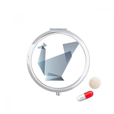 Imagem de Caixa de comprimidos em formato geométrico de pavão origami com compartimento para armazenamento de medicamentos