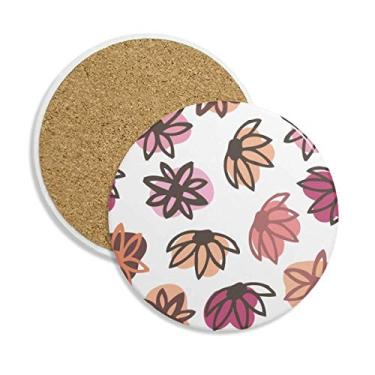 Imagem de Pétala abstrata de plantas com padrão de arte porta-copos caneca de proteção de mesa pedra absorvente