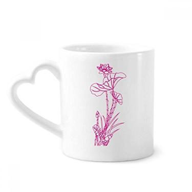 Imagem de Caneca de flor de lótus Leaf flor palheta caneca de cerâmica café copo de coração de vidro