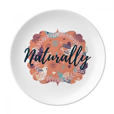 Imagem de Prato de tinta de plantas de flor laranja decorativo de porcelana Salver louças de jantar