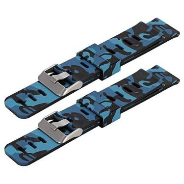 Imagem de Pulseiras NSmart compatíveis com Amazfit GTR 47MM / GTR 2 / GTR 2e / GTR 3 / GTR 4 (Azul camuflado)