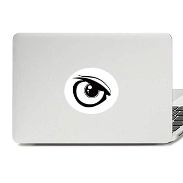 Imagem de Adesivo de notebook com emblema de vinil preto para decoração de olhos de vetor