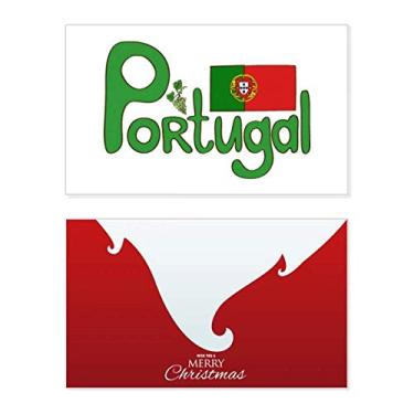 Imagem de Bandeira nacional de Portugal, estampa verde, feriado, cartão de felicitações, mensagem de Natal