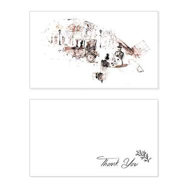 Imagem de British Architecture Carro vintage Aquarela Cartão de agradecimento aniversário aniversário saudações casamento agradecimento