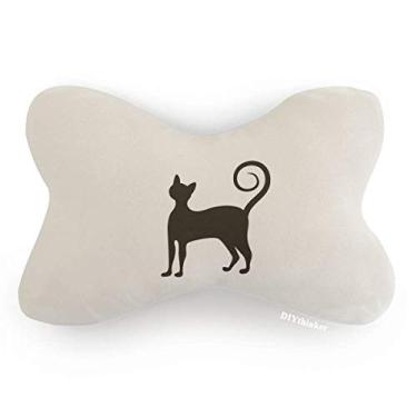 Imagem de DIYthinker Black Cat Mewing Almofada para decoração de pescoço com desenho de animal elegante