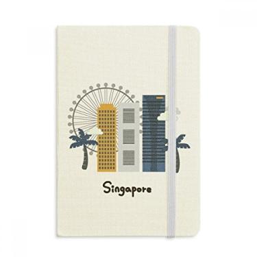 Imagem de Caderno de voos e edifícios de Singapura, capa dura de tecido, diário clássico