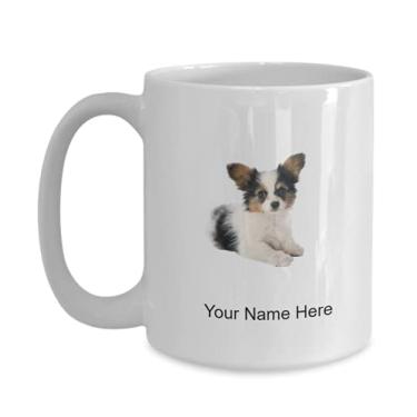 Imagem de Caneca personalizada Papillon-Puppy – Caneca de café para amantes de filhotes Papillon, ideia de amantes de filhotes – Caneca de café de 425 g