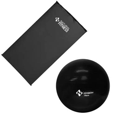 Imagem de Kit Colchonete Academia + Bola Suíça Pilates e Ginástica 75cm Fitness