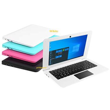 Imagem de Computador com Windows 10 - Laptop Mini portátil de 10,1 polegadas, 32 GB, ultrafino e leve - Netbook Intel Quad Core PC HDMI WiFi USB Netflix YouTube (branco)