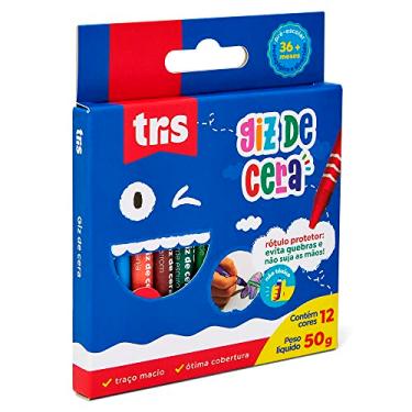 Imagem de Giz De Cera Fino - 12 Cores - Tris, Multicor