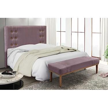 Imagem de Kit Cabeceira e Recamier Sofá Divã Dois Lugares Calçadeira 1,4 M Artemis (veludo uva)