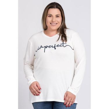 Imagem de Blusa Feminina Manga Longa em Malha Visco Estampada "Imperfect" - Serena