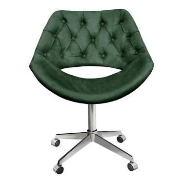 Imagem de Poltrona Decorativa Escritório Sofia Capitonê com Rodinhas