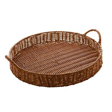Imagem de LYOR - Bandeja de Plástico com Alça Rattan 38cm