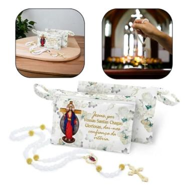 Imagem de Terço Jesus das Santas Chagas Acrílico na Bolsinha