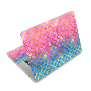 Imagem de Adesivo adesivo para laptop, 12" 13" 13" 13" 14" 15" 15" 15" 15,6" 15,6" Capa adesiva de vinil para laptop Notebook PC (2 almofadas de pulso incluídas), decorativo à prova d 'água, escamas de sereia