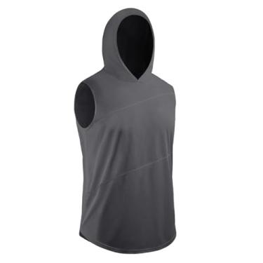 Imagem de Camiseta de compressão masculina Active Vest Body Shaper Slimming Workout Neck Muscle Fitness Tank, Cinza, G