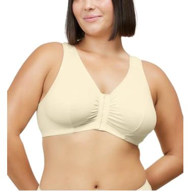 Imagem de LEADING LADY Sutiã feminino Meryl Cotton com fecho frontal confortável e confortável de algodão para dormir e lazer, Ecru, 40C/D/DD