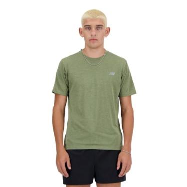 Imagem de New Balance Camiseta masculina de atletismo, Olivina escura, M