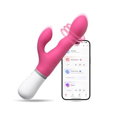 Imagem de LOVENSE Nora Rabbit Vibrador com Controle de APP, Mulher Estimulador Clitóris Brinquedos Adultos com Cabeça Giratória e Braço Vibratório, 2 motores Coelhos Vibrador com Smartphone Sem Fio Bluetooth