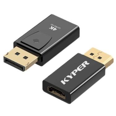 Imagem de Kyper USKyper-544K Pacote com 2 adaptadores DisplayPort para HDMI 4K banhado a ouro 24K DP macho para HDMI fêmea conversor unidirecional compatível com Lenovo, HP, Dell e a maioria dos dispositivos DP