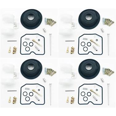 Imagem de Conjunto de 4 peças de reposição de kit de reparo de carburador para KPS 400 Configure 1989-1996 diafragma de vácuo e parafusos de válvula de agulha flutuante