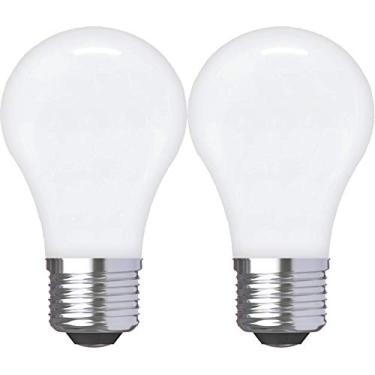 Imagem de Lâmpada para ventilador de teto GE Relax HD A15 LED, branco macio, acabamento geada, regulável, substituição de 60 watts, base média E26, pacote com 2