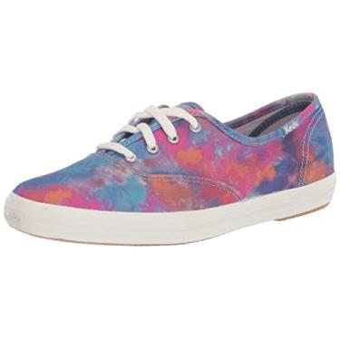 Imagem de Keds Tênis feminino Champion de lona com cadarço, Azul/rosa, 37