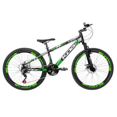 Imagem de Bike Aluminio Aro 26 KOG Viking x25 Freeride 21v Aro Aero Folha Dupla Vmaxx Freio a Disco com Suspensão de 80mm,13.5,Preto Verde