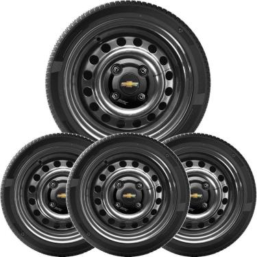 Imagem de 4Un Calota Centro Roda Monza Omega Black Piano Com Logo