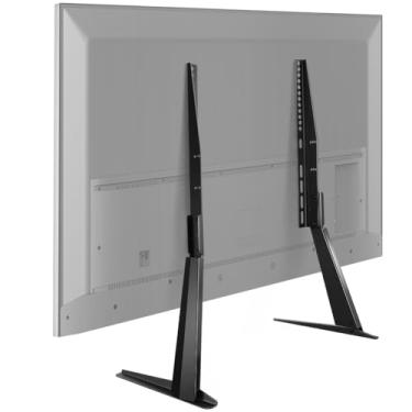 Imagem de BFTOU Suporte de TV universal preto para TV LCD de tela plana de 27 a 65 polegadas, VESA máximo de 800 x 400 mm, base de TV ajustável em altura comporta até 40 kg