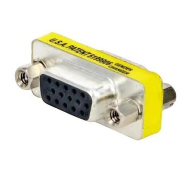 Imagem de Adaptador Conector Vga Femea X Femea Permite Emenda De Cabos - Js Tech