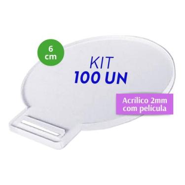Imagem de Medalha de Acrílico Redonda 2mm Lisa Kit 100 Un 6cm - OnTheLight