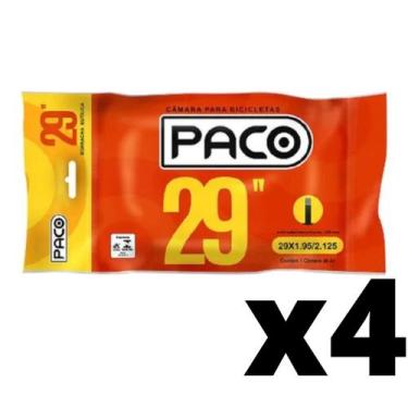 Imagem de Câmaras Ar Bico 48Mm Grosso Kit 4 Bicicleta Aro 29 Paco - PACO ORIGINA