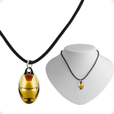Imagem de Colar infantil menino + pingente iron man qualidade premium dourado aj