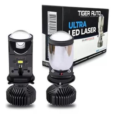 Imagem de LED Laser H4 Alta Potência com Projetor 60W 6500K 12V 24V - Tiger Auto