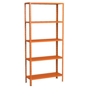 Imagem de Estante Aço 5 Prateleiras Livros Cozinha Quarto EAF005 Laranja - Elite