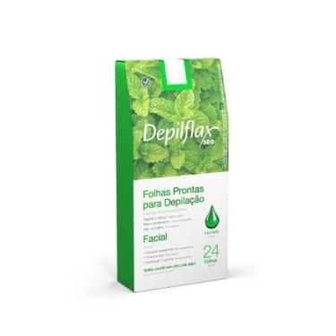 Imagem de Folhas Prontas para Depilação Facial Depilflax Hortelã 24 un
