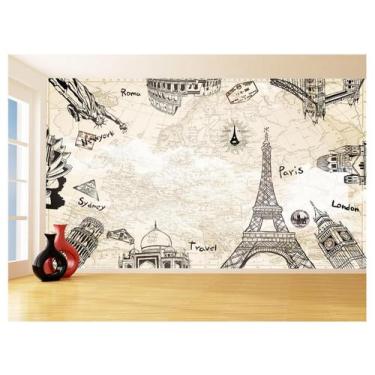 Imagem de Papel De Parede 3D Artepontos Turísticos Mundo 3,5M Tra62 - Você Decor